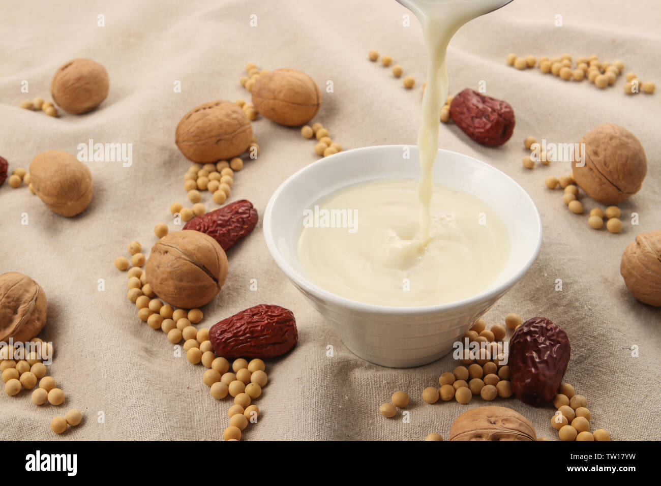 Healthy soybean milk Stock Photo Alamy