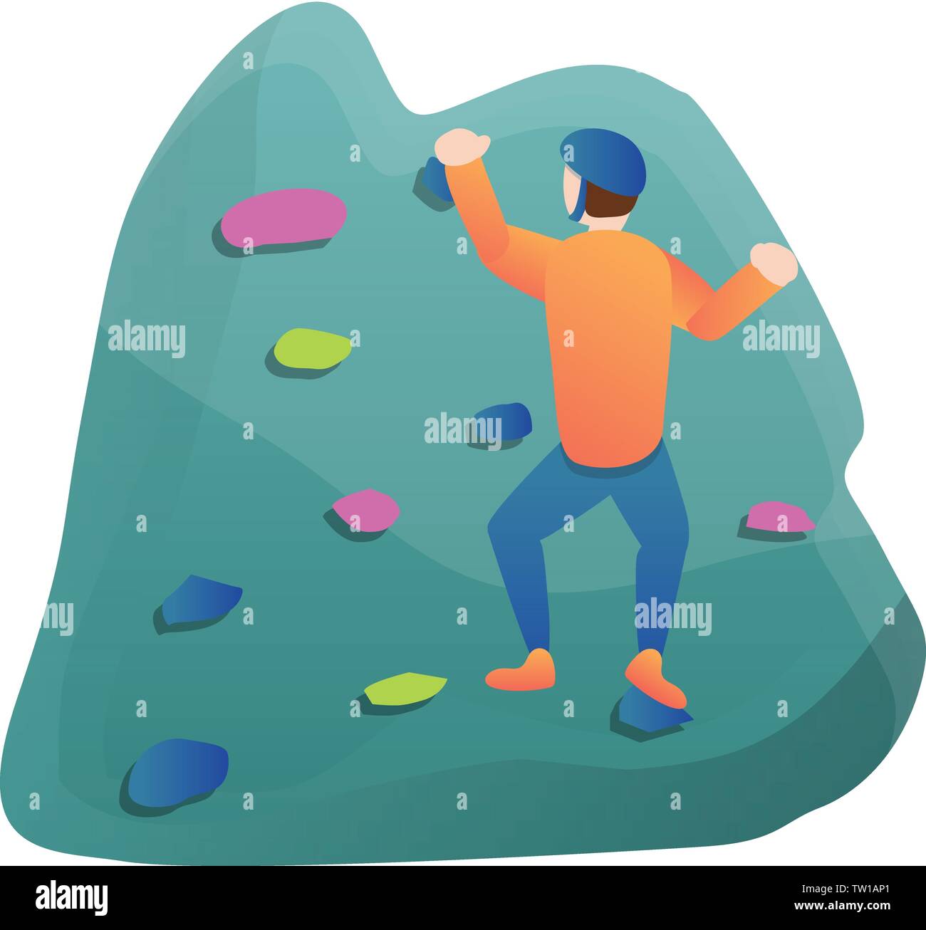 Rock climbing wall icon. Cartoon of rock climbing wall vector icon for