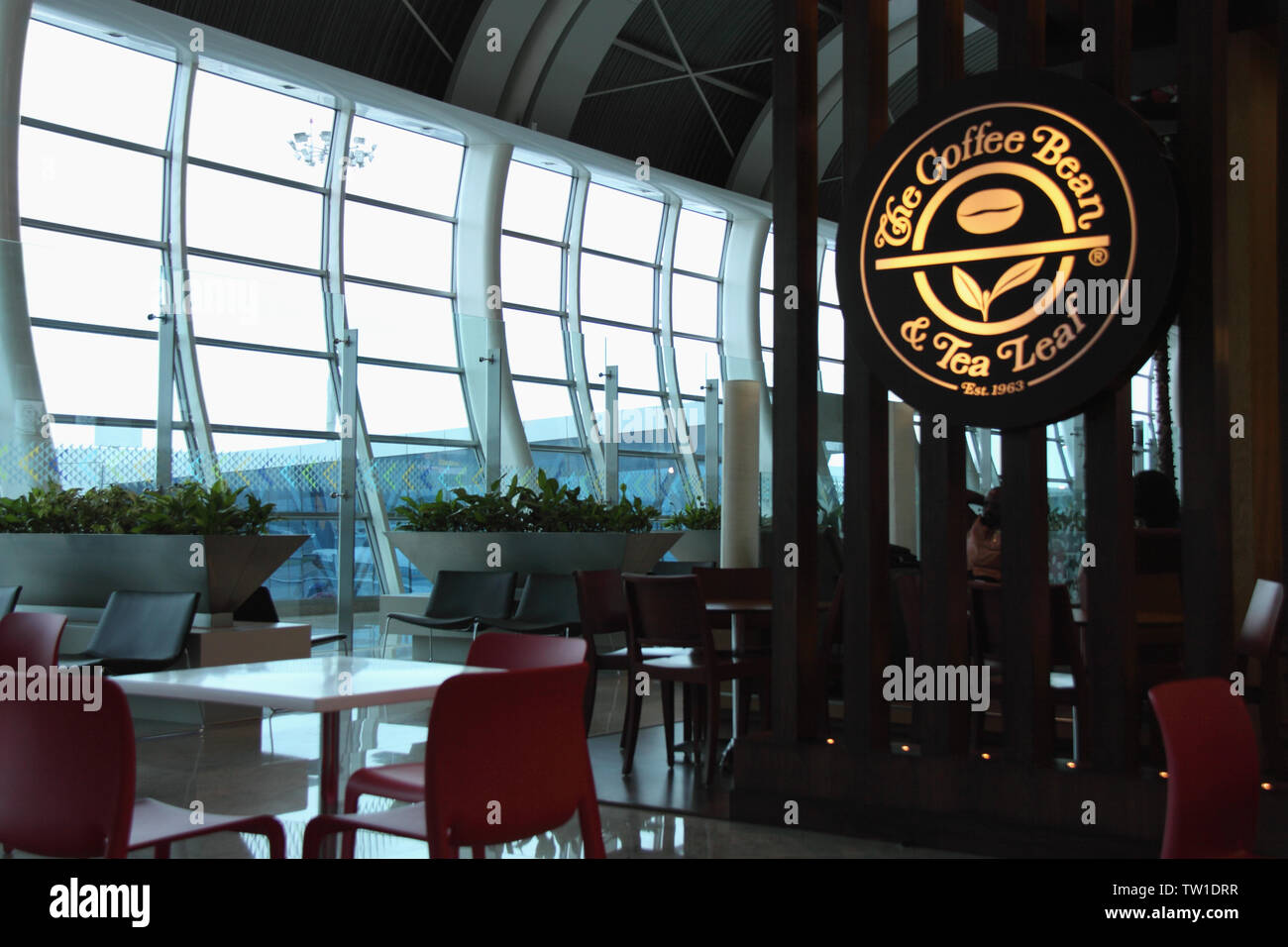 Cafe in an airport, India Stock Photo