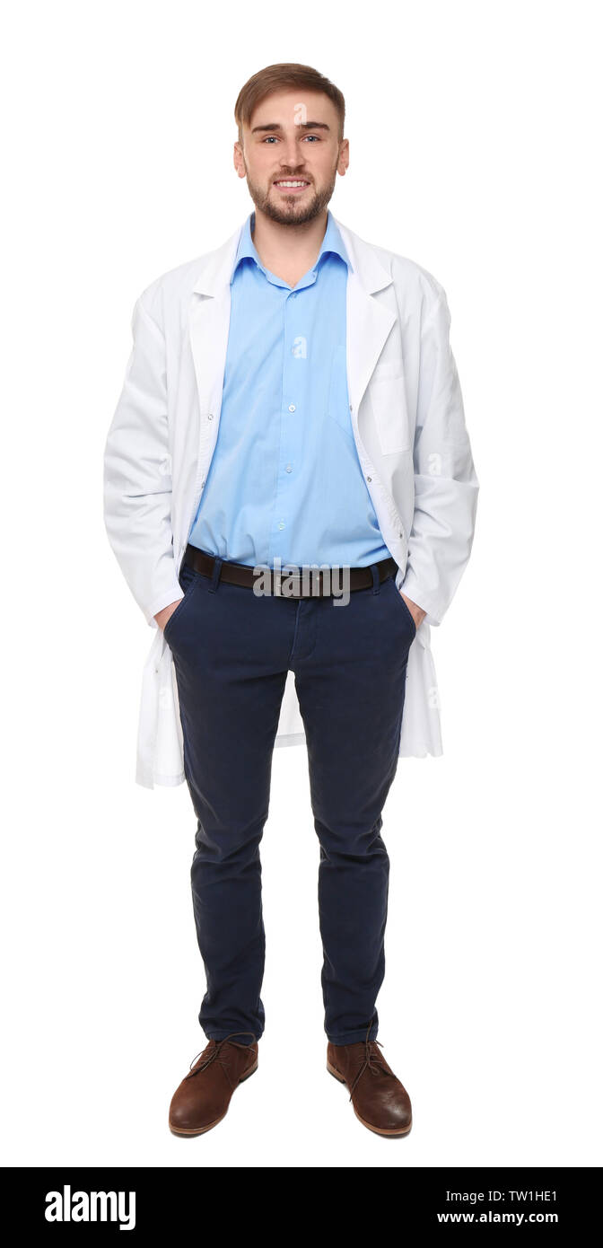 Handsome doctor on white background Stock Photo