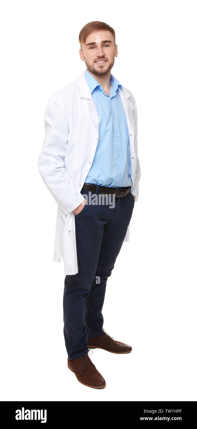 Handsome doctor on white background Stock Photo