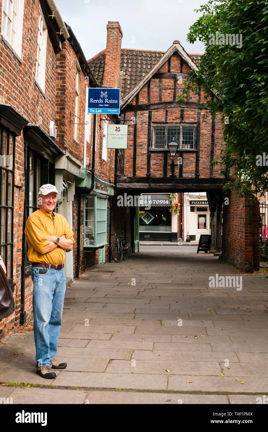 Historic timbered building in York England. Stock Photo