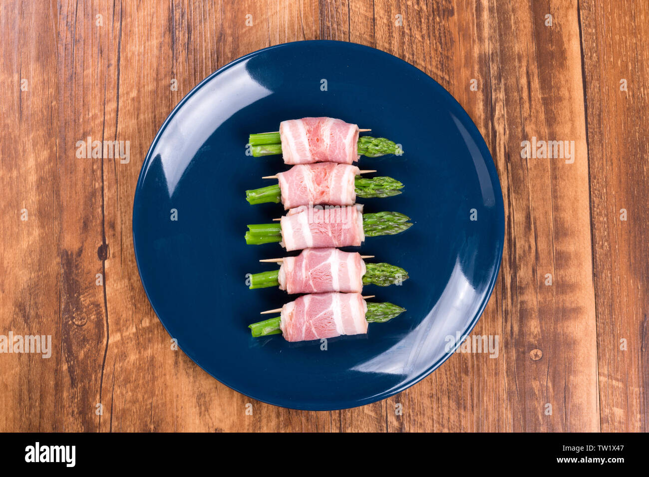Bacon asparagus roll Stock Photo Alamy