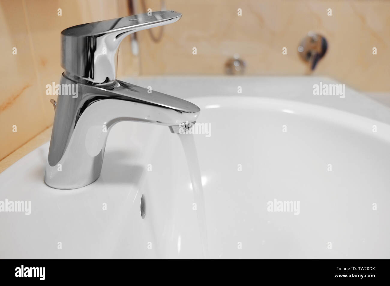 Clean Sink And Faucet In Hotel Bathroom Stock Photo 256355839 Alamy