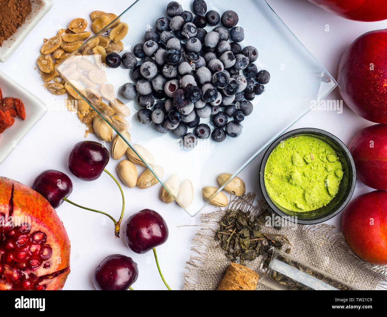 mix of fresh fruits and berries, rich with resveratrol raw food