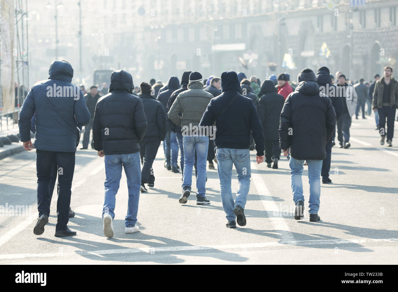 Crowd of people walking on busy city street Stock Photo - Alamy