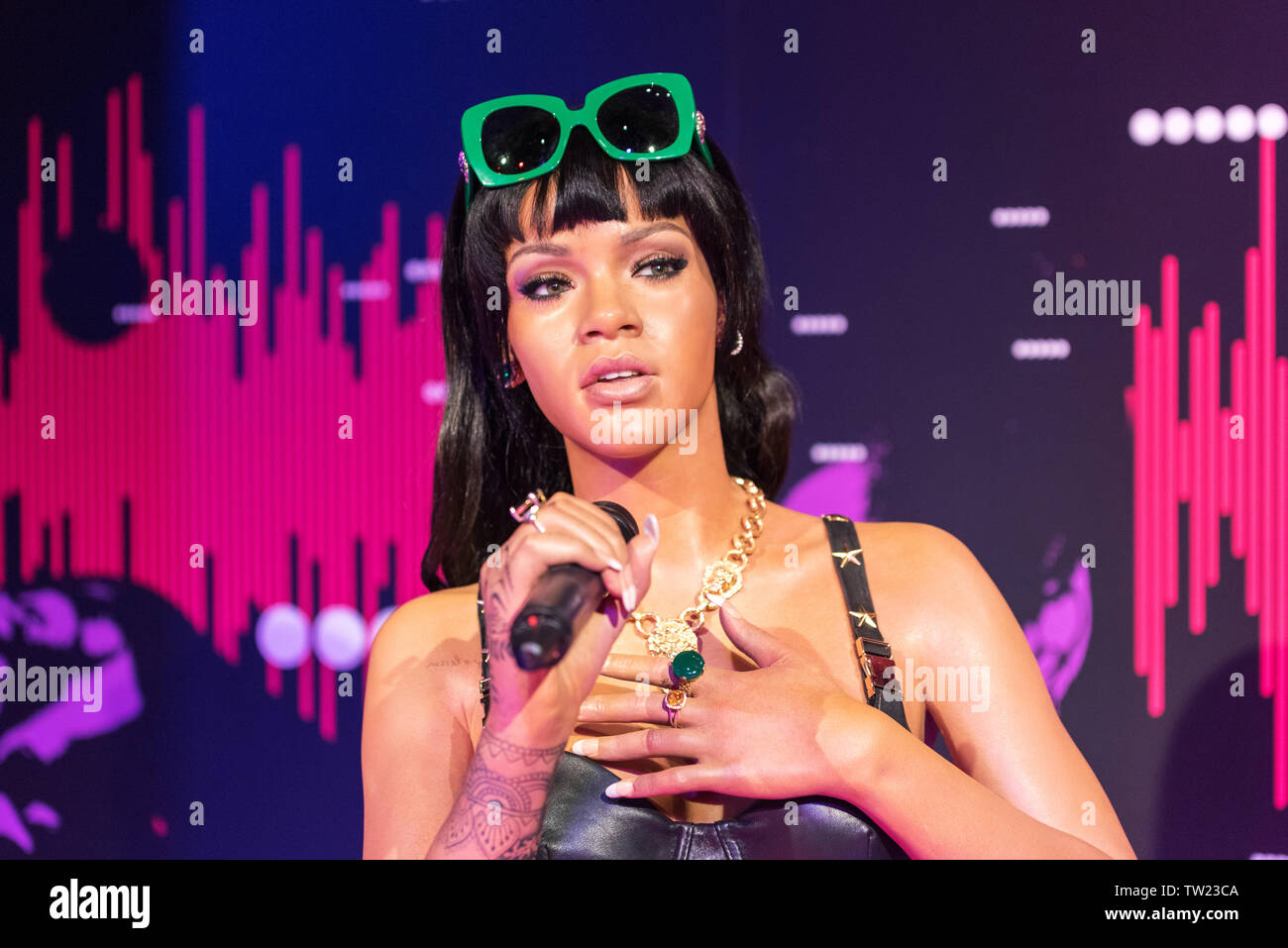 ISTANBUL, TURKEY - MARCH 16, 2017: Rihanna wax figure at Madame Tussauds  museum in Istanbul. Stock Photo