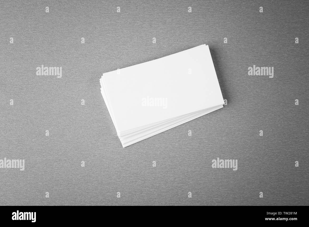Blank paper cards for branding on grey background Stock Photo Alamy