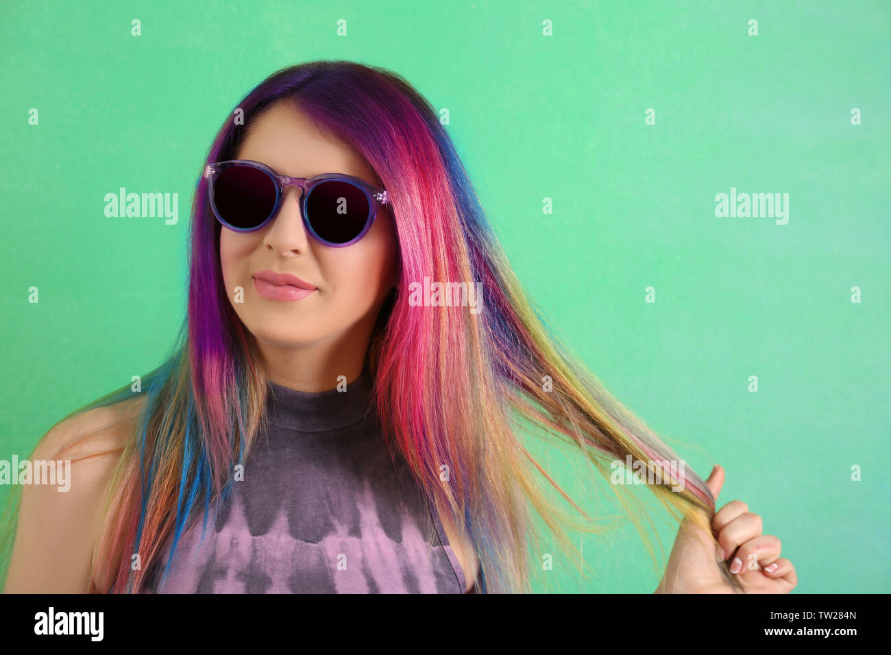 Rainbow Dyed Hair Stock Photos Rainbow Dyed Hair Stock Images