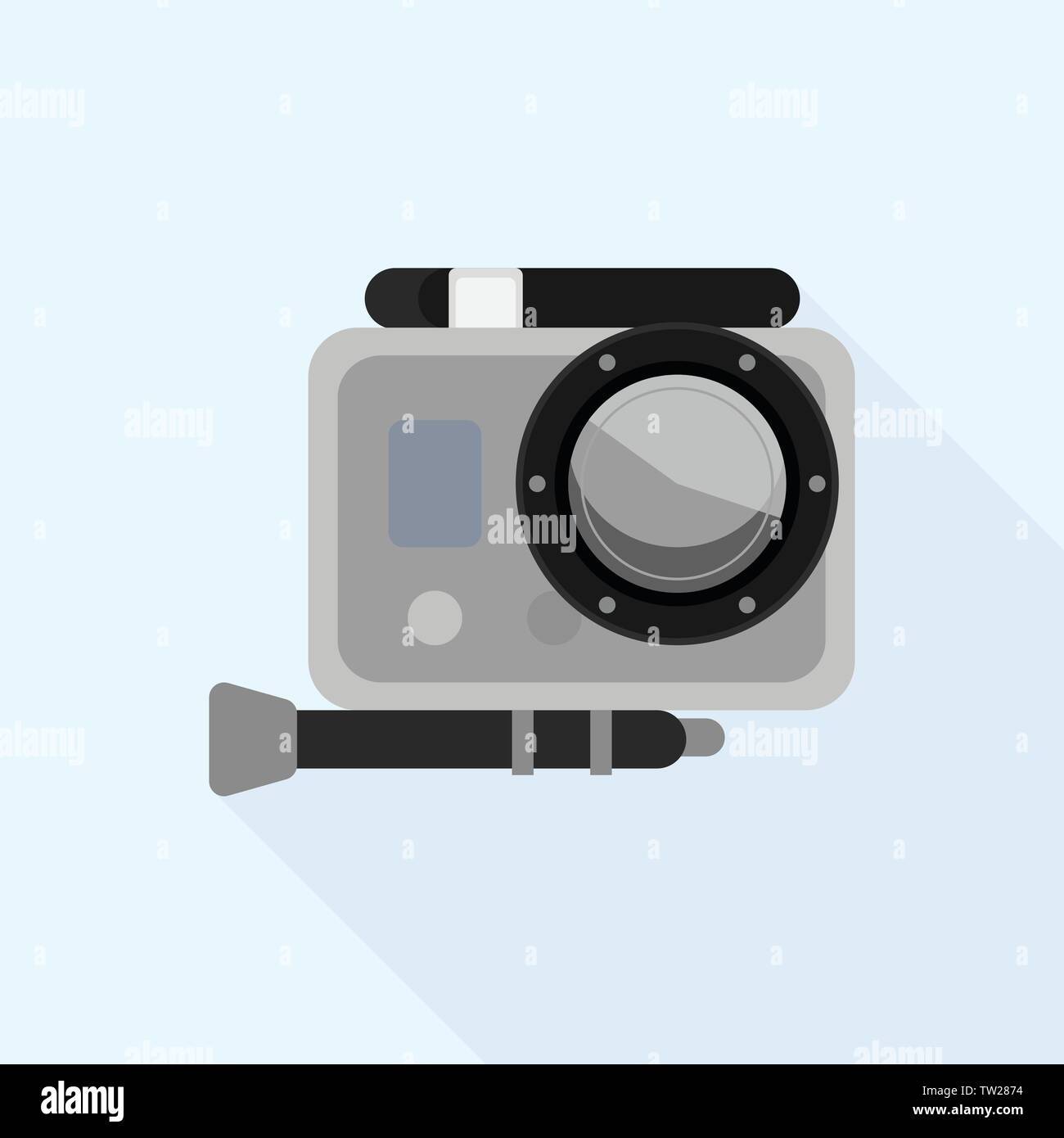 Action camera case icon, flat style Stock Vector