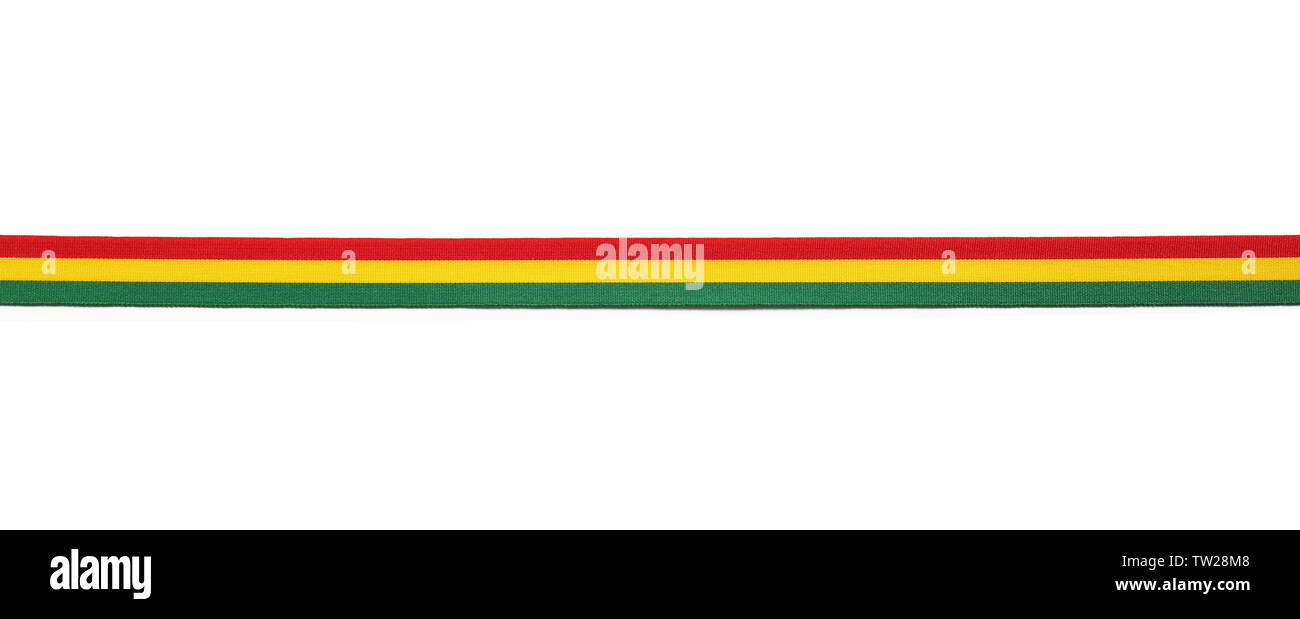 Ribbon in colors of Bolivian flag isolated on white Stock Photo - Alamy
