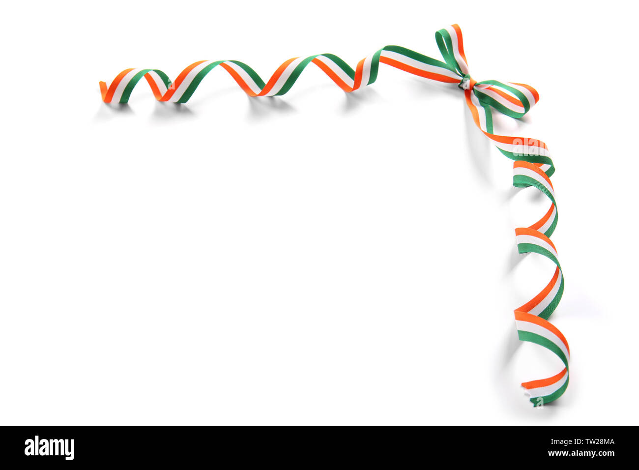 Ribbon in colors of Indian flag on white background Stock Photo - Alamy