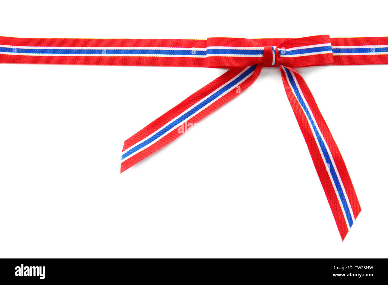 Ribbon bow in colors of Thai flag on white background Stock Photo - Alamy