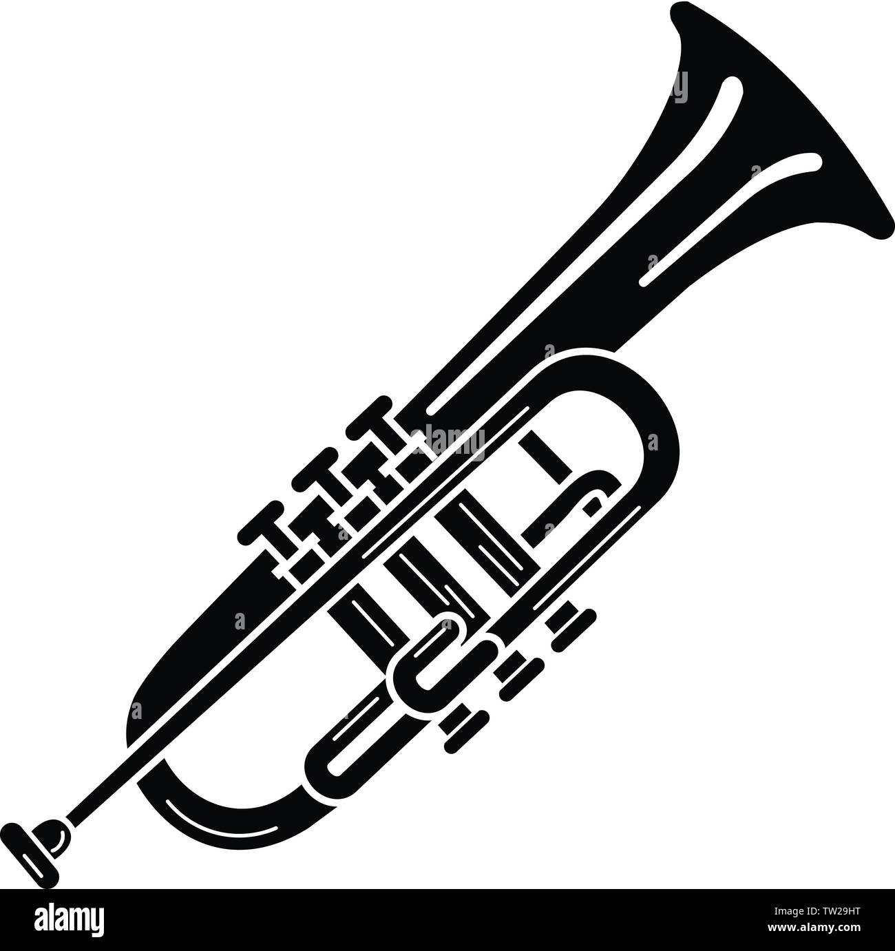 Trumpet icon, simple style Stock Vector