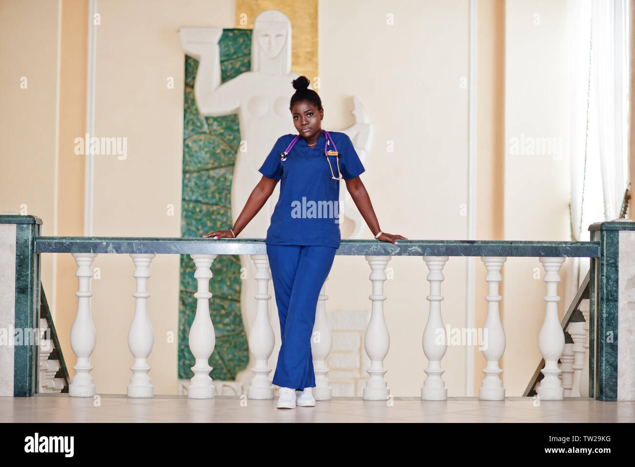 Professional african female doctor at the hospital. Medical healthcare business and doctor service of Africa. Stock Photo