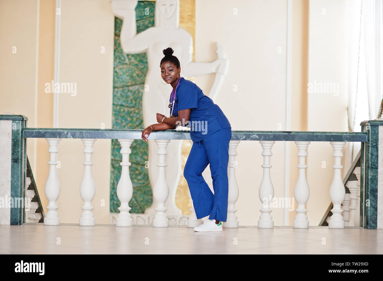 Professional african female doctor at the hospital. Medical healthcare business and doctor service of Africa. Stock Photo