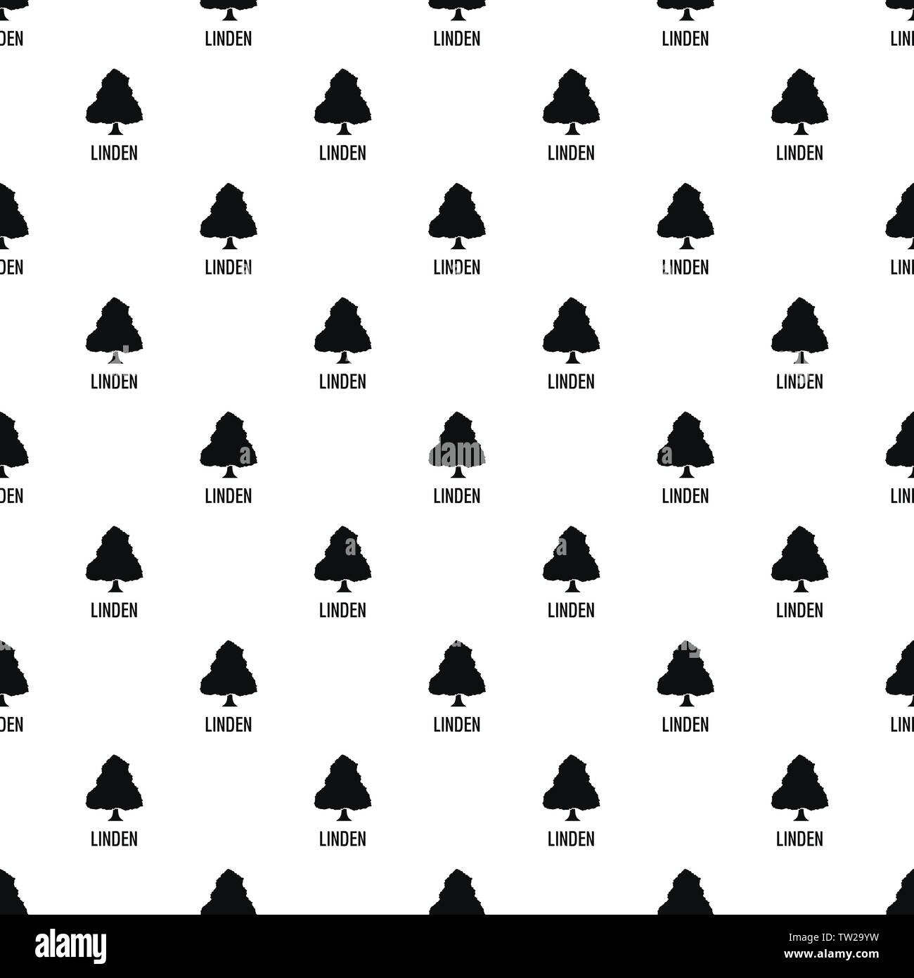 Linden tree pattern seamless vector repeat geometric for any web design Stock Vector