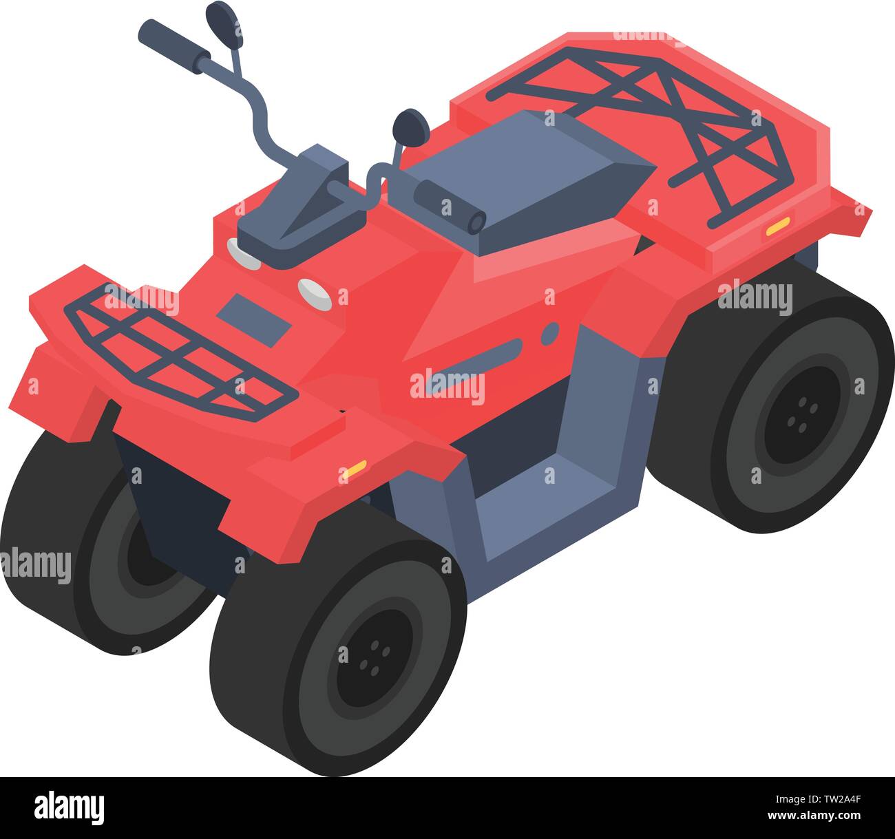Red quad bike icon, isometric style Stock Vector