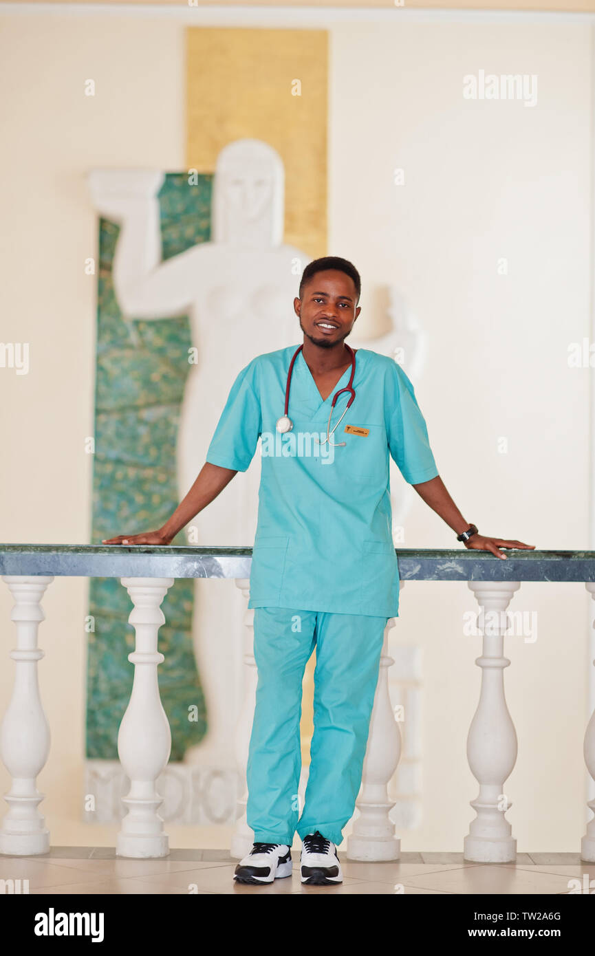 Professional african male doctor at the hospital. Medical healthcare business and doctor service of Africa. Stock Photo