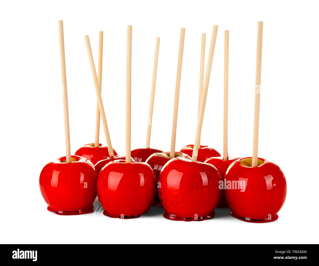Candy apples on white background Stock Photo Alamy