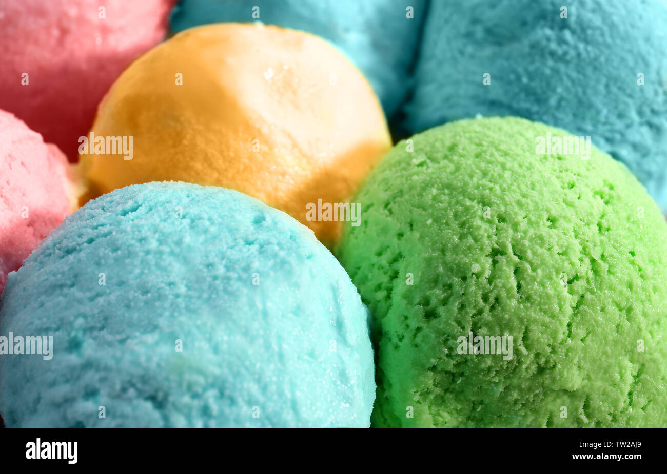 Ice cream scoops collection, closeup Stock Photo Alamy