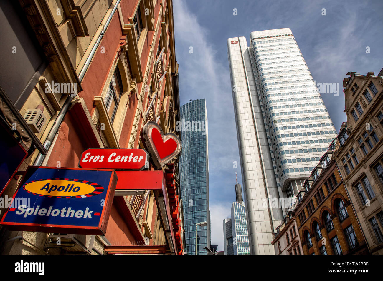 Frankfurt am Main, skyscrapers, red light district, Taunusstrasse Stock Photo Alamy