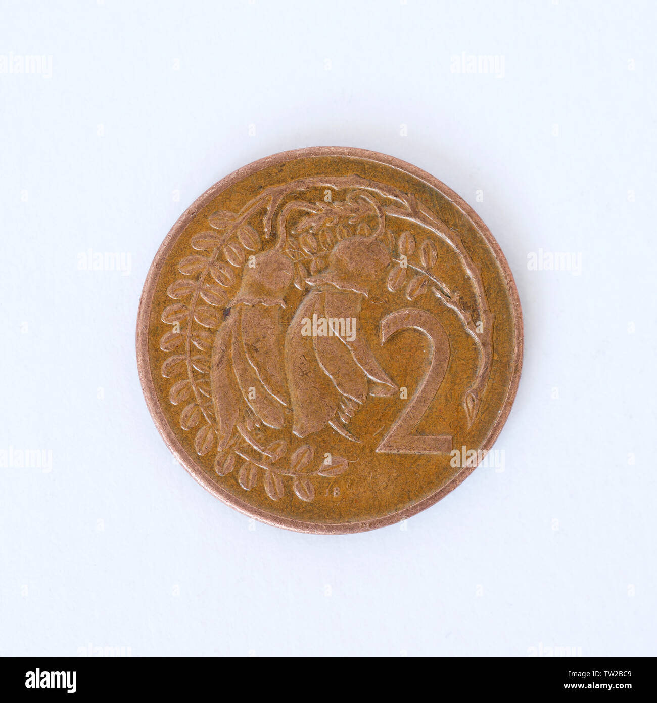 New Zealand 2 Cents Elizabeth II Coin 1973 Stock Photo Alamy