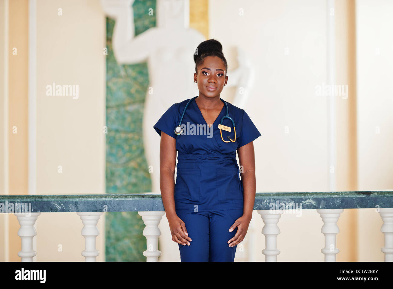 Professional african female doctor at the hospital. Medical healthcare business and doctor service of Africa. Stock Photo