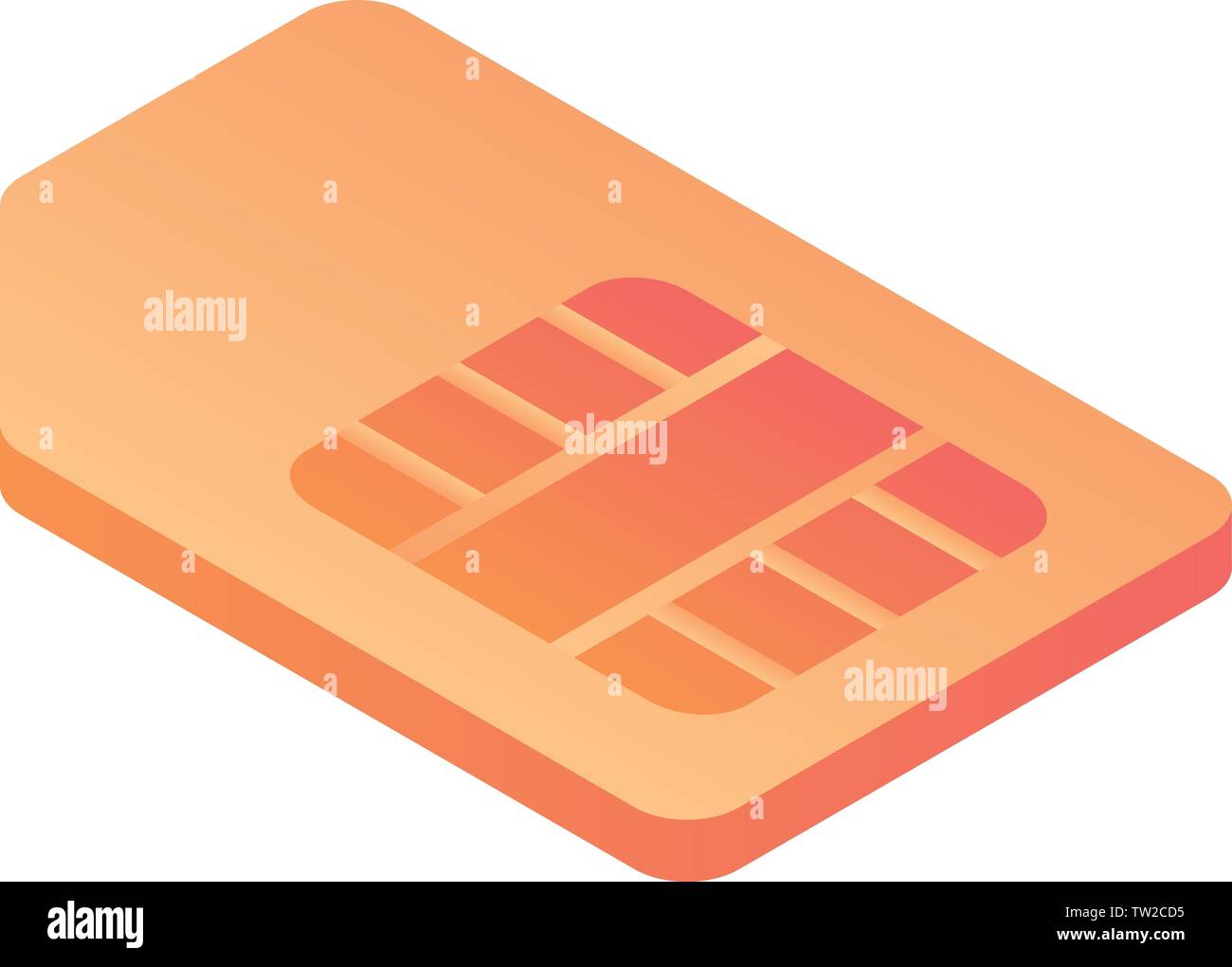 Phone sim card icon, isometric style Stock Vector