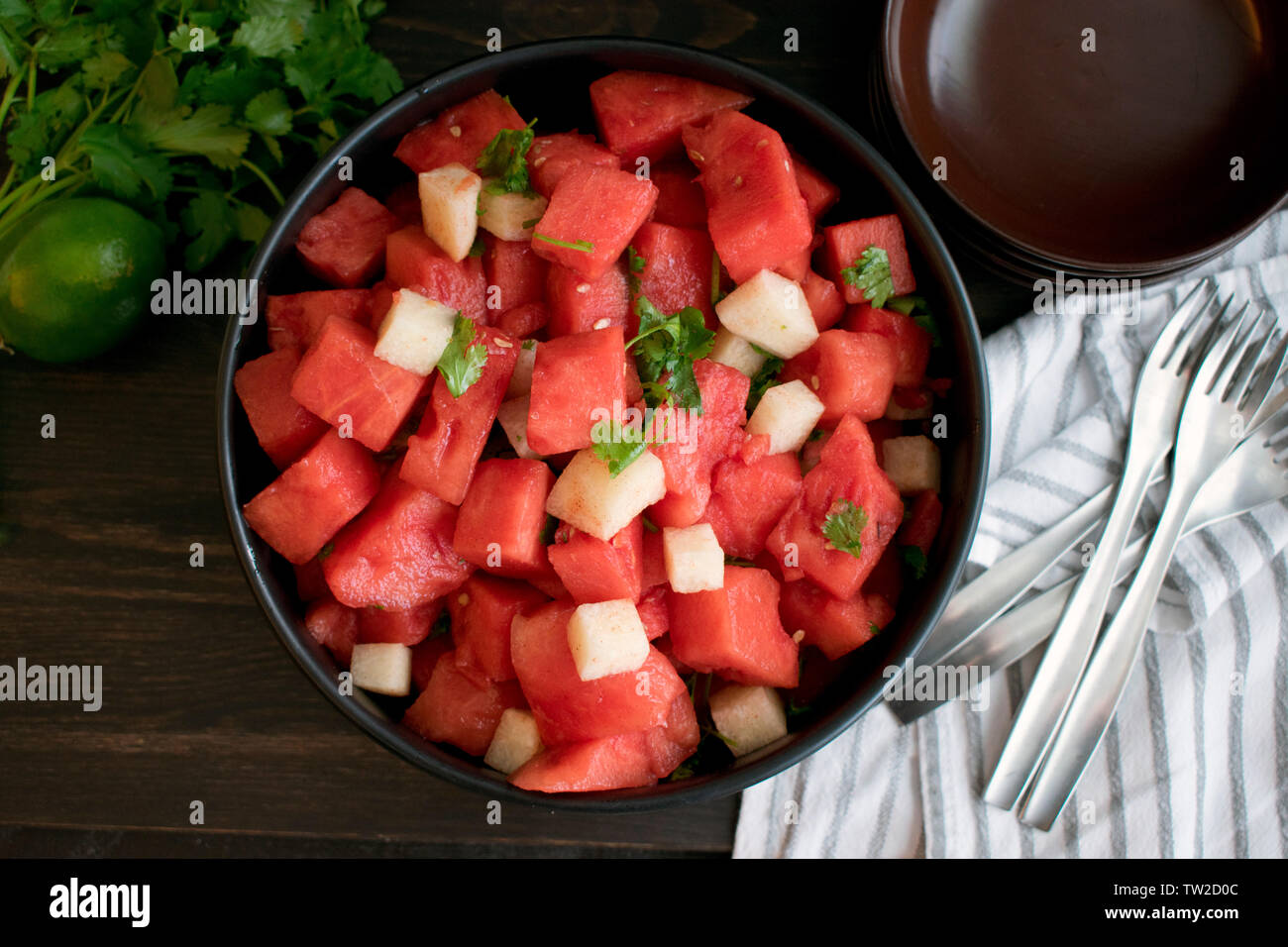 Watermelon and Jicama Fruit Salad Stock Photo Alamy