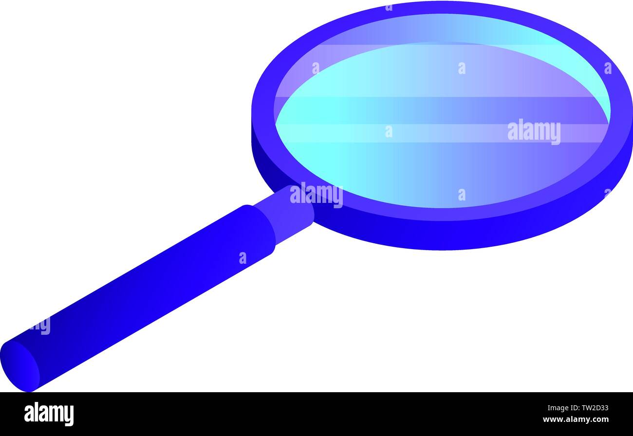 Magnify glass icon, isometric style Stock Vector