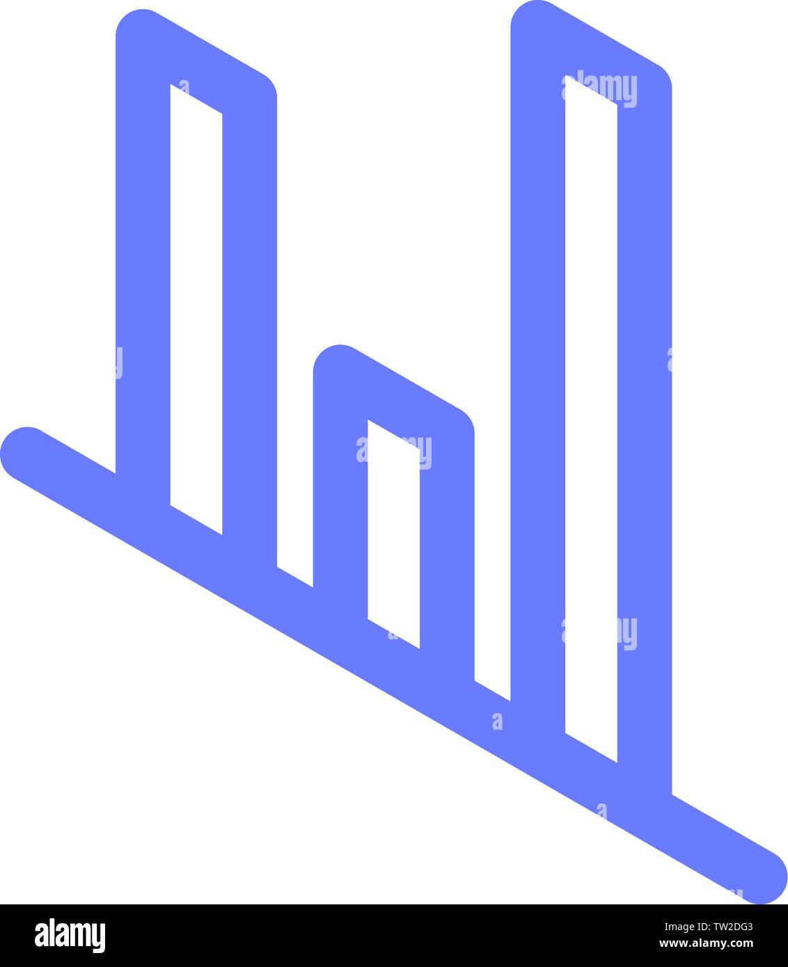 Column graph icon, isometric style Stock Vector