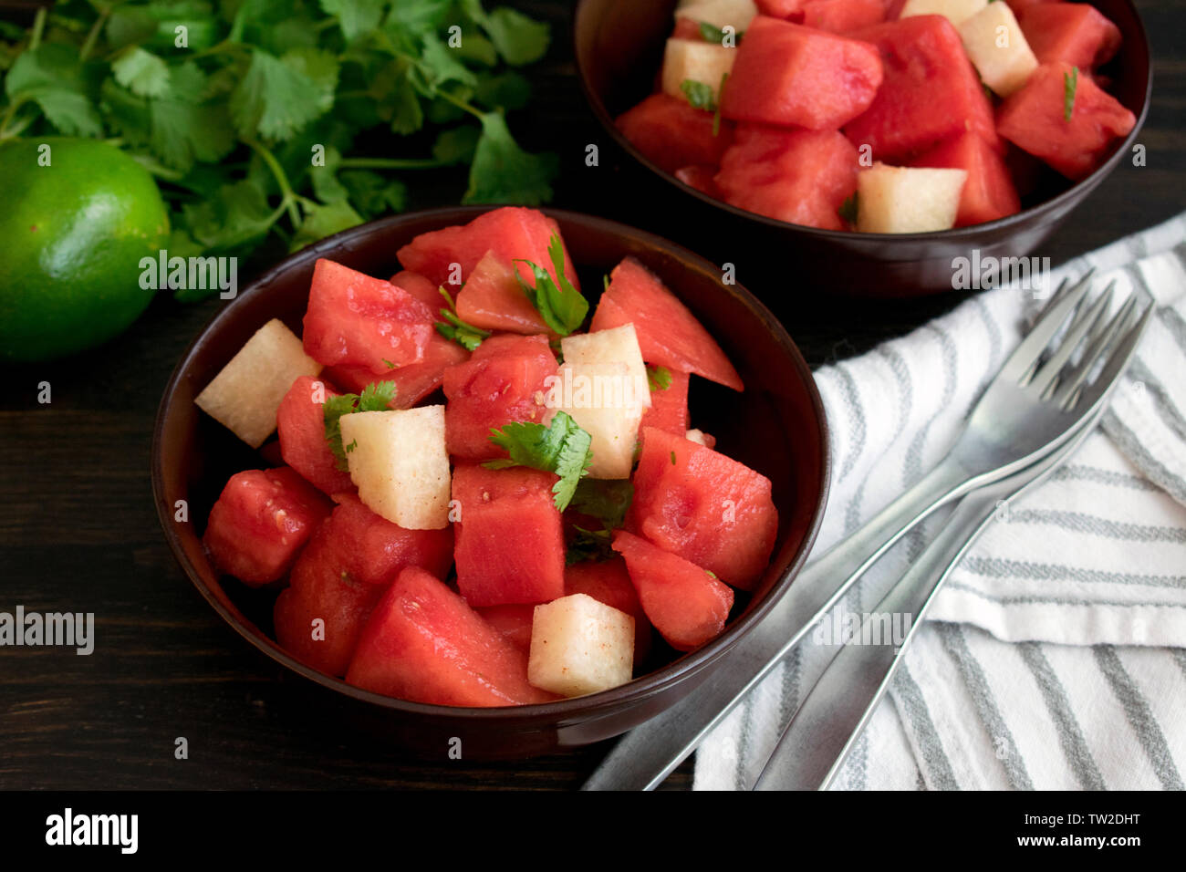 Watermelon and Jicama Fruit Salad Stock Photo Alamy