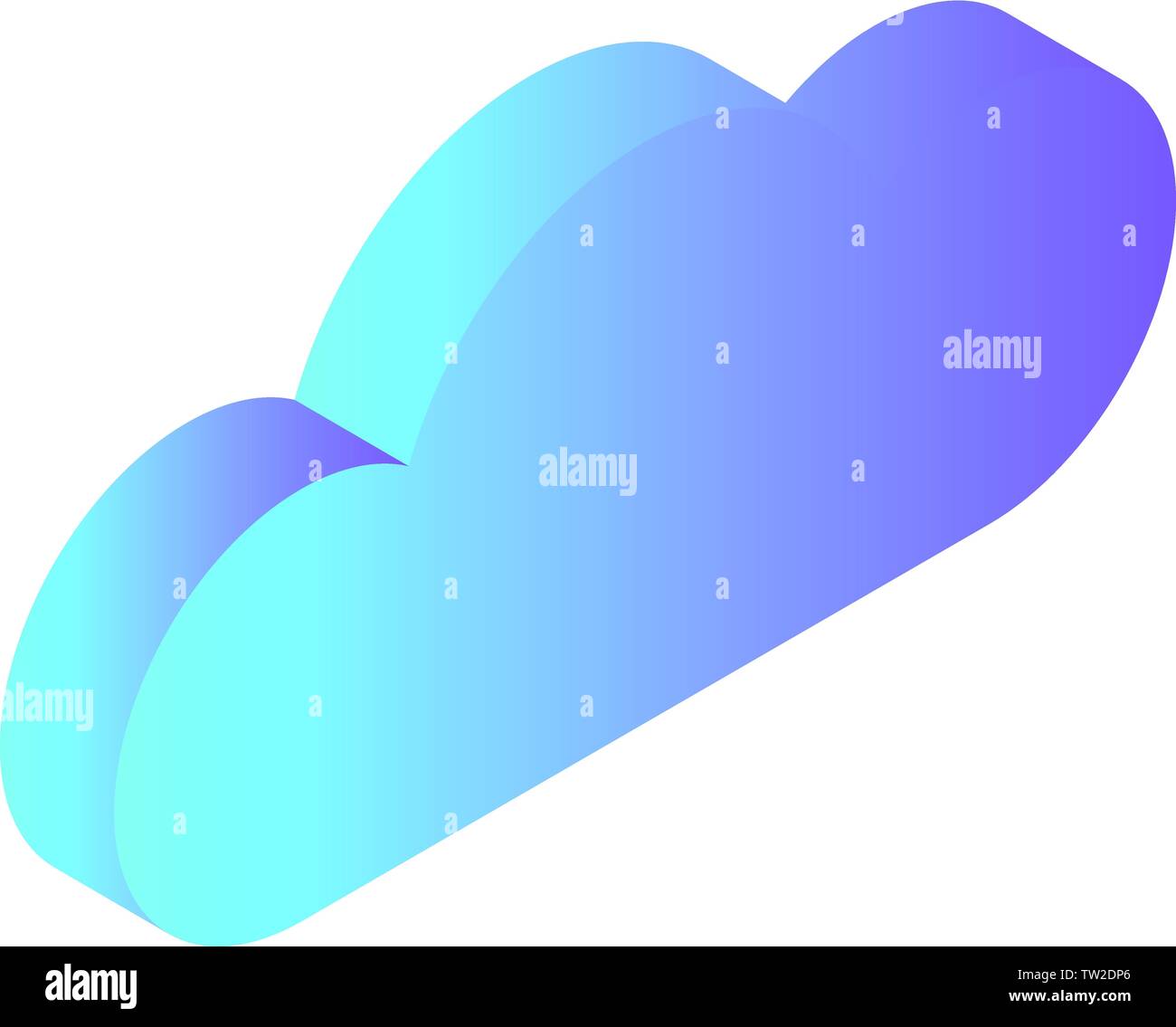 Computer data cloud icon, isometric style Stock Vector