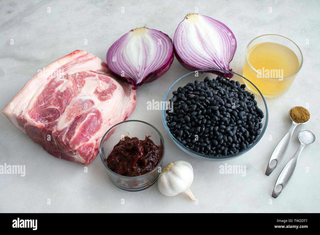 Pork and Black Bean Soup Ingredients Stock Photo Alamy