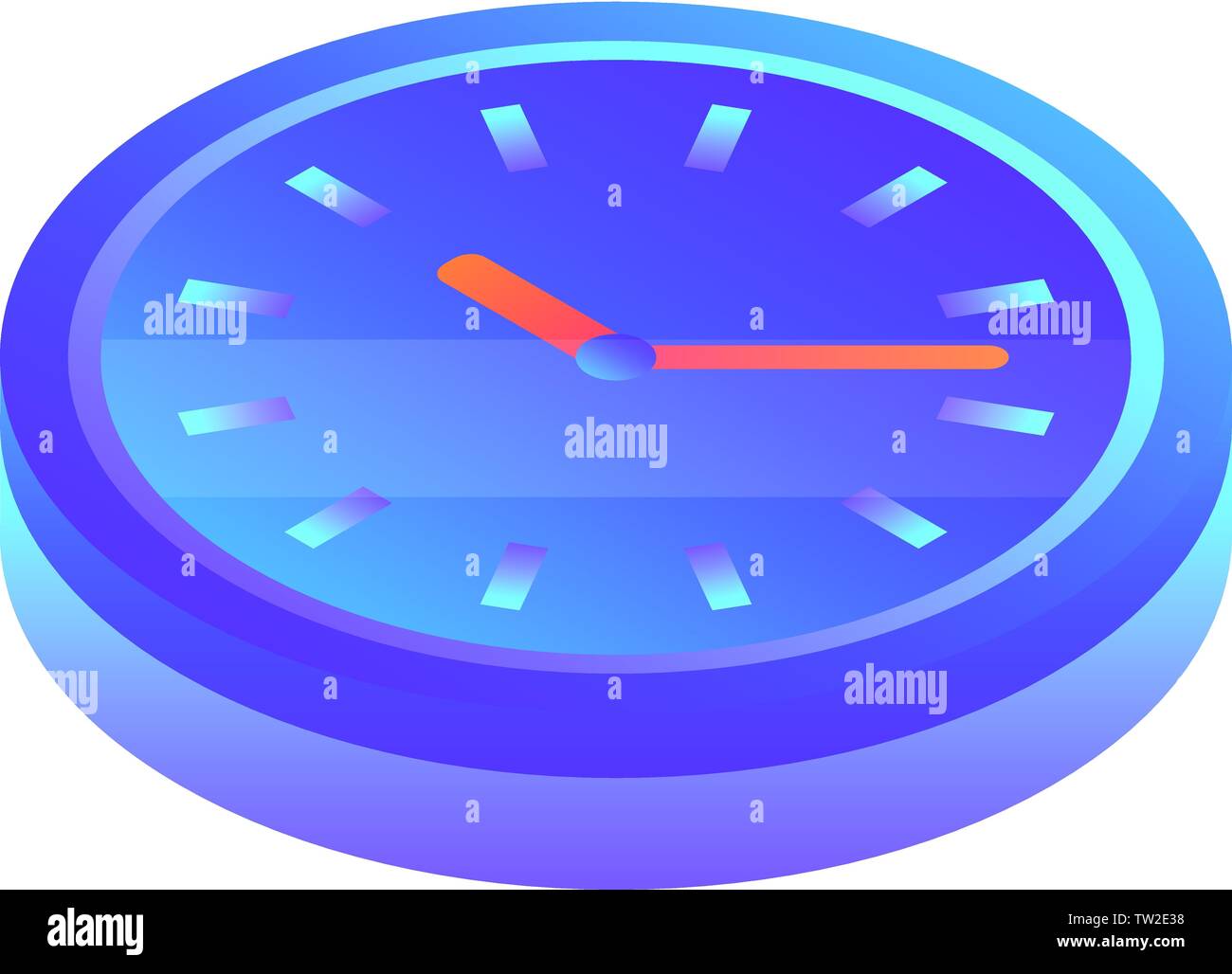 Wall clock icon, isometric style Stock Vector