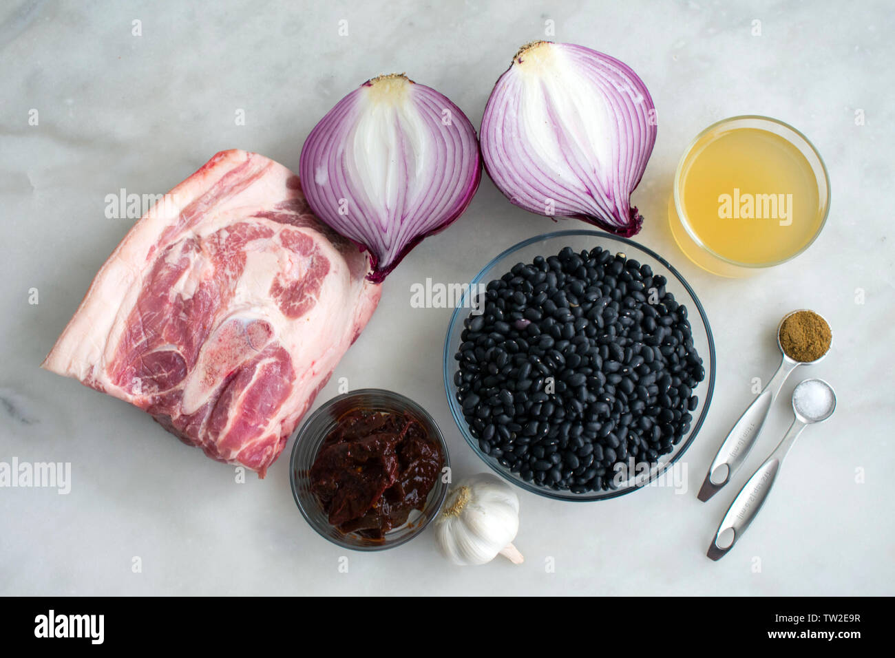 Pork and Black Bean Soup Ingredients Stock Photo - Alamy