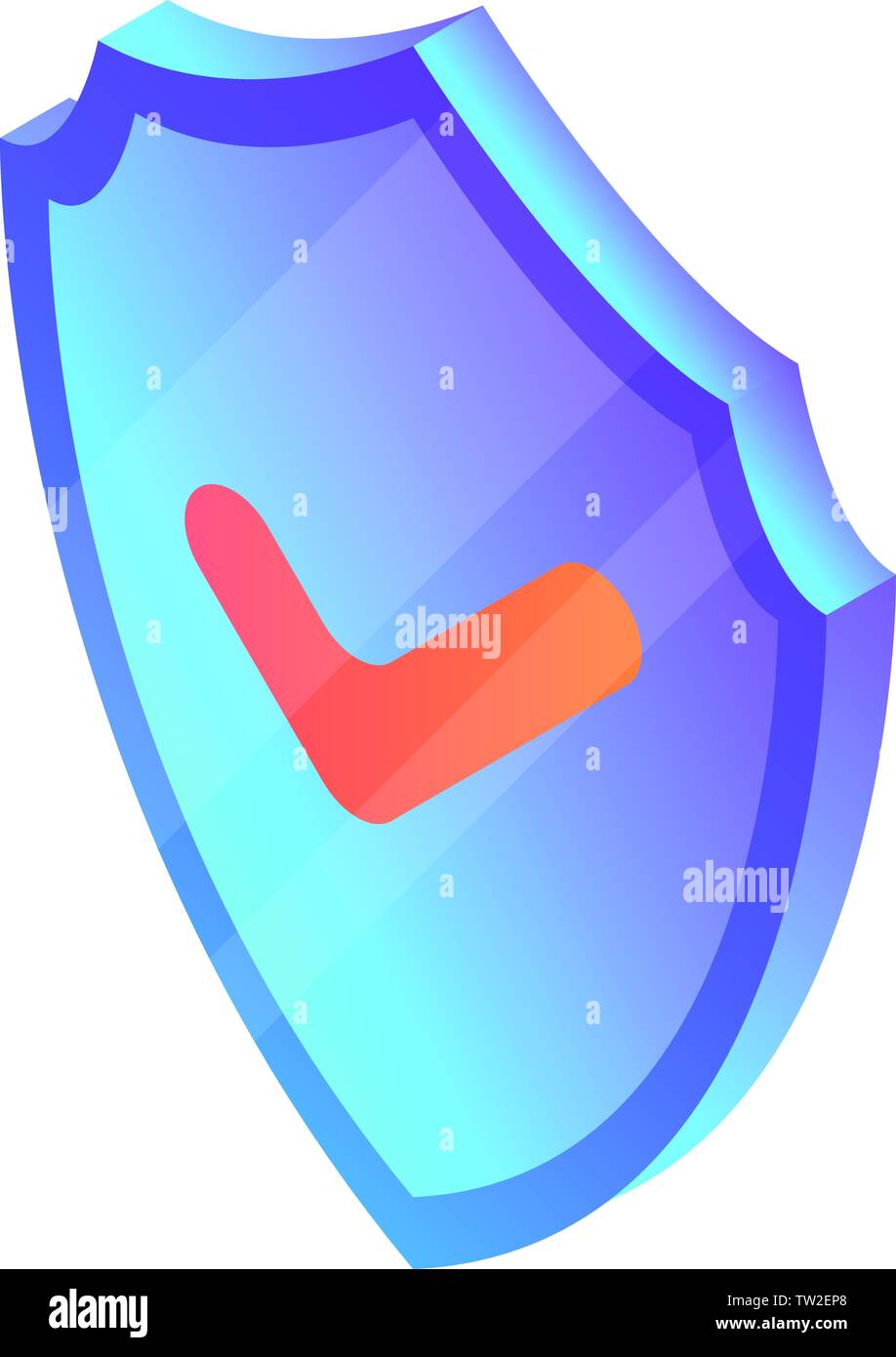 Safe shield icon, isometric style Stock Vector