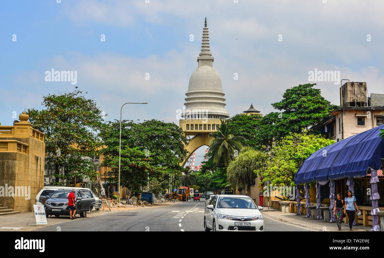 Grandpass Colombo, Sri Lanka - Dec 23, 2018. Old street of Colombo, Sri Lanka ...