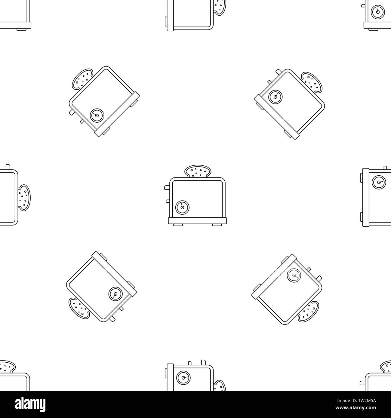 Timer toaster pattern seamless vector repeat geometric for any web design Stock Vector