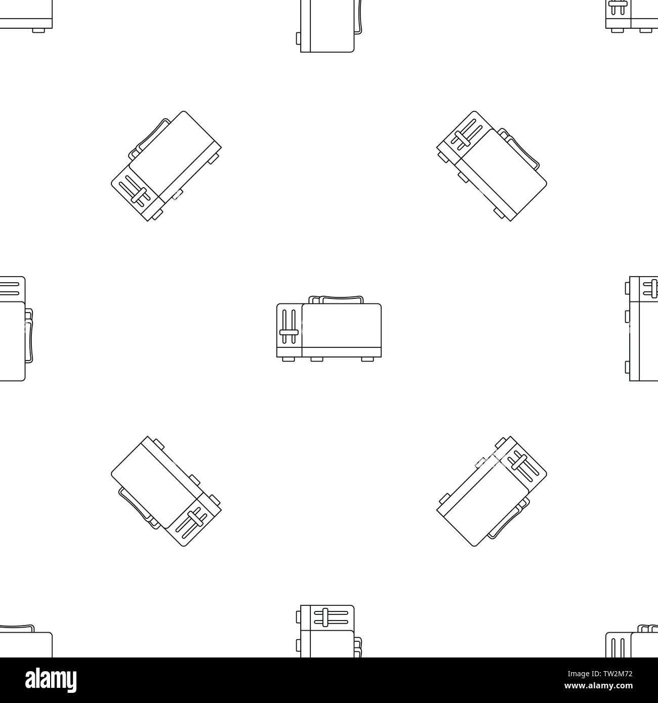 Kitchen toaster pattern seamless vector repeat geometric for any web design Stock Vector