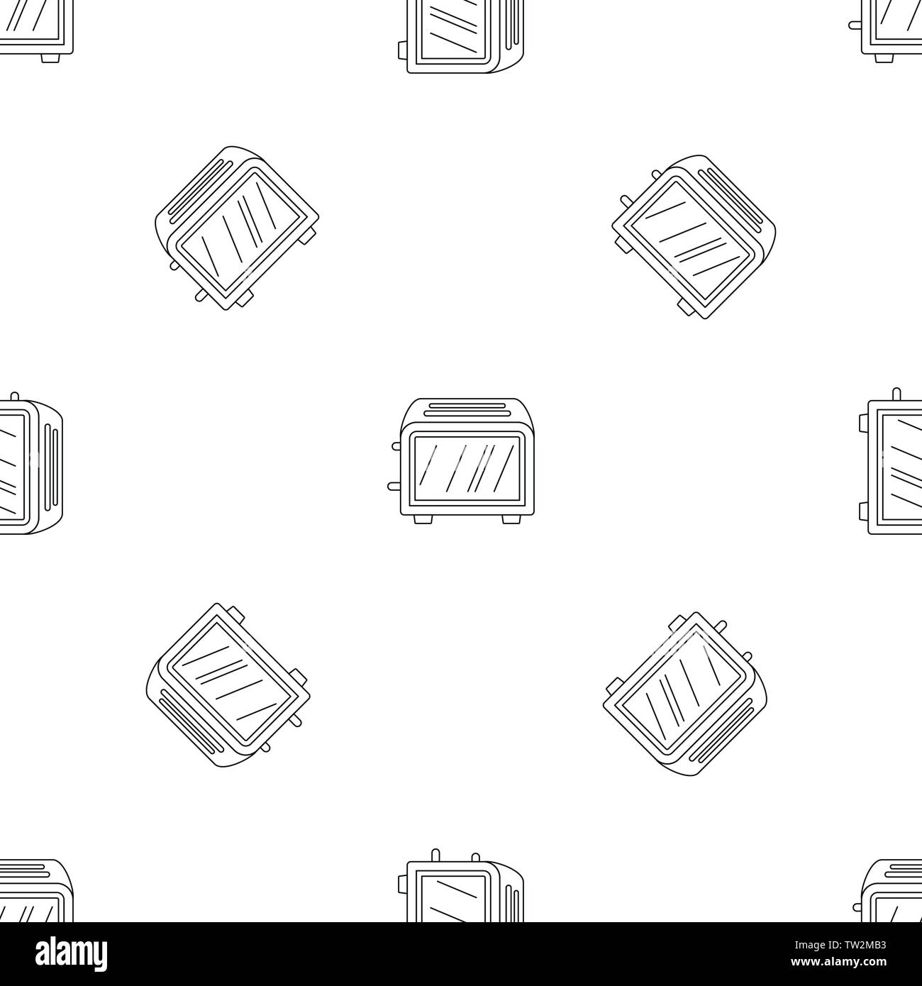 Vintage toaster pattern seamless vector repeat geometric for any web design Stock Vector