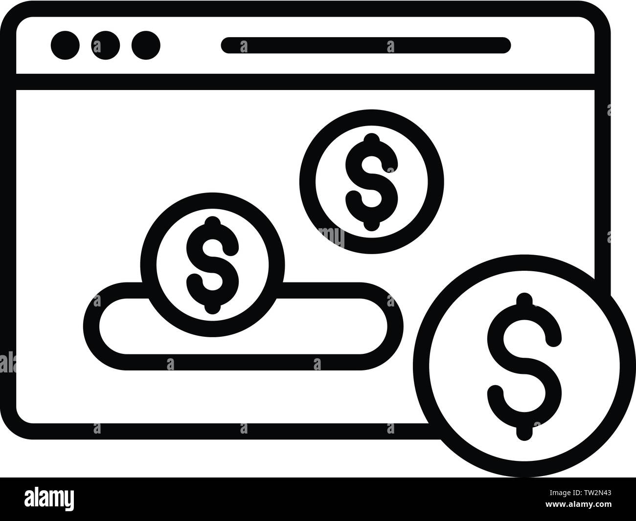 Web money page icon, outline style Stock Vector Image & Art - Alamy