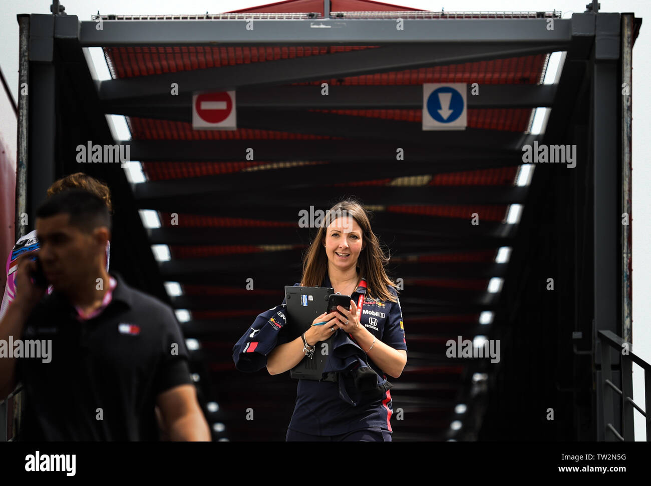 Monte Carlo/Monaco - 25/05/2019 - Victoria Lloyd, Senior Communications  Manager for Red Bull Racing Team in the paddock before the start of FP3  Stock Photo - Alamy