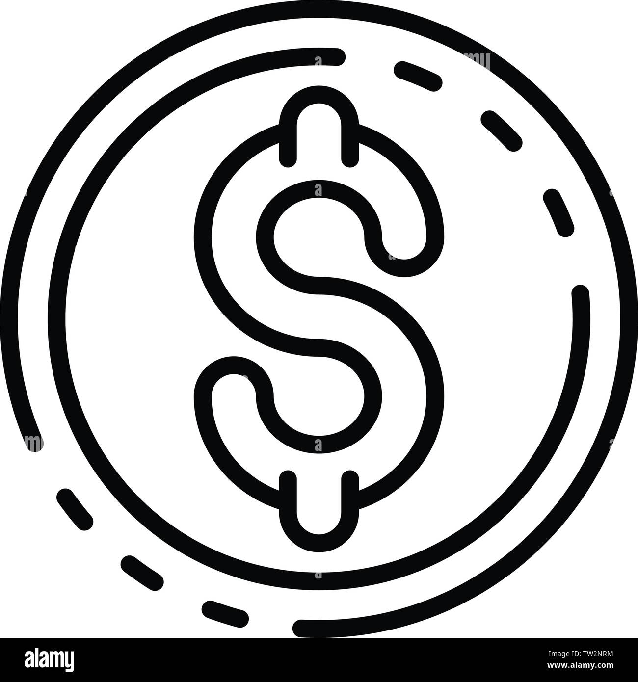 Dollar coin icon, outline style Stock Vector Image & Art - Alamy