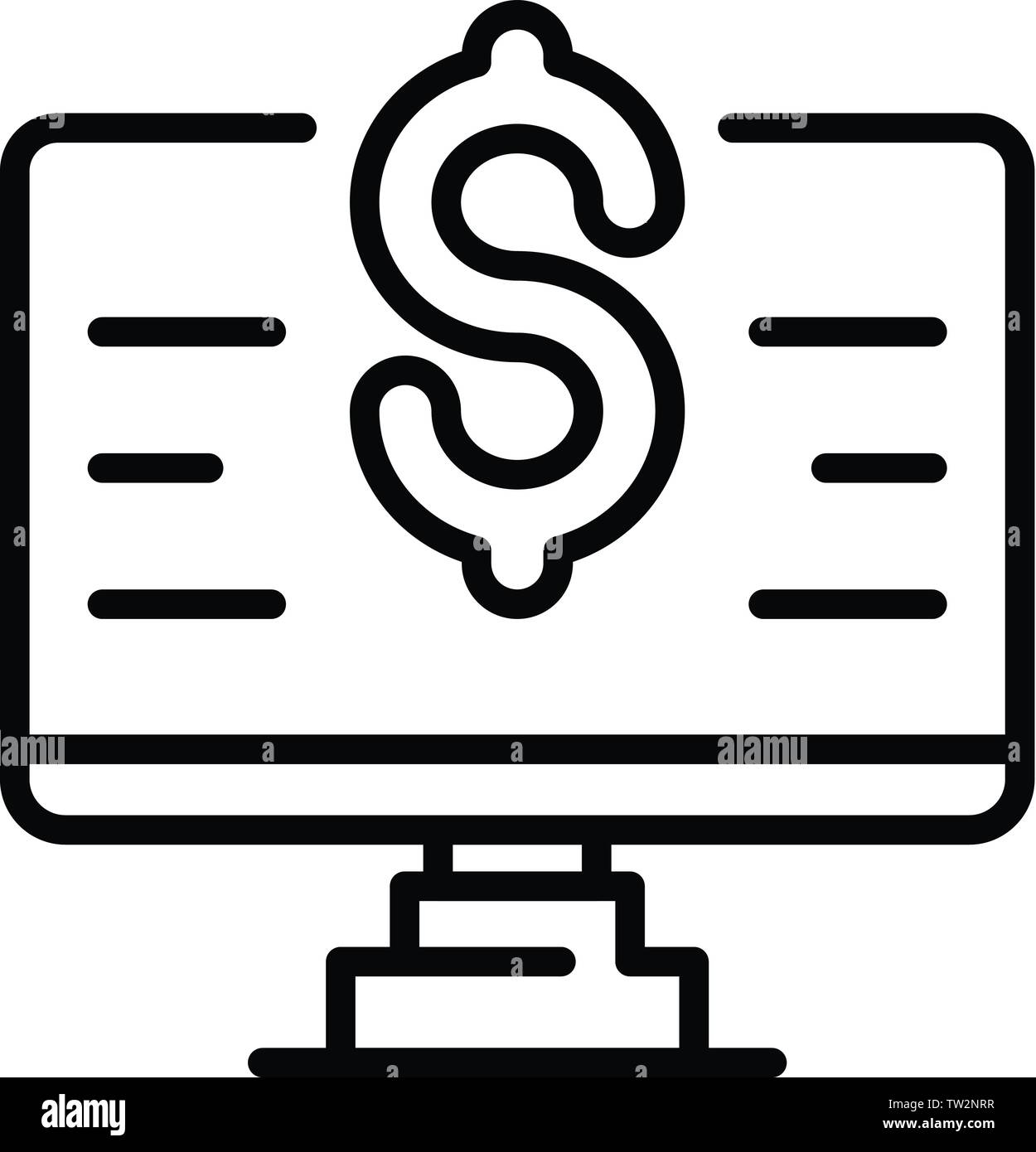 Web money monitor icon, outline style Stock Vector Image & Art - Alamy