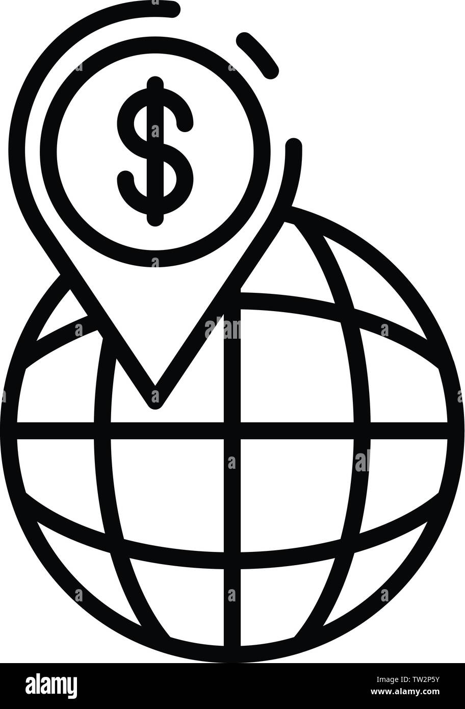 Gps money global point icon, outline style Stock Vector Image & Art - Alamy