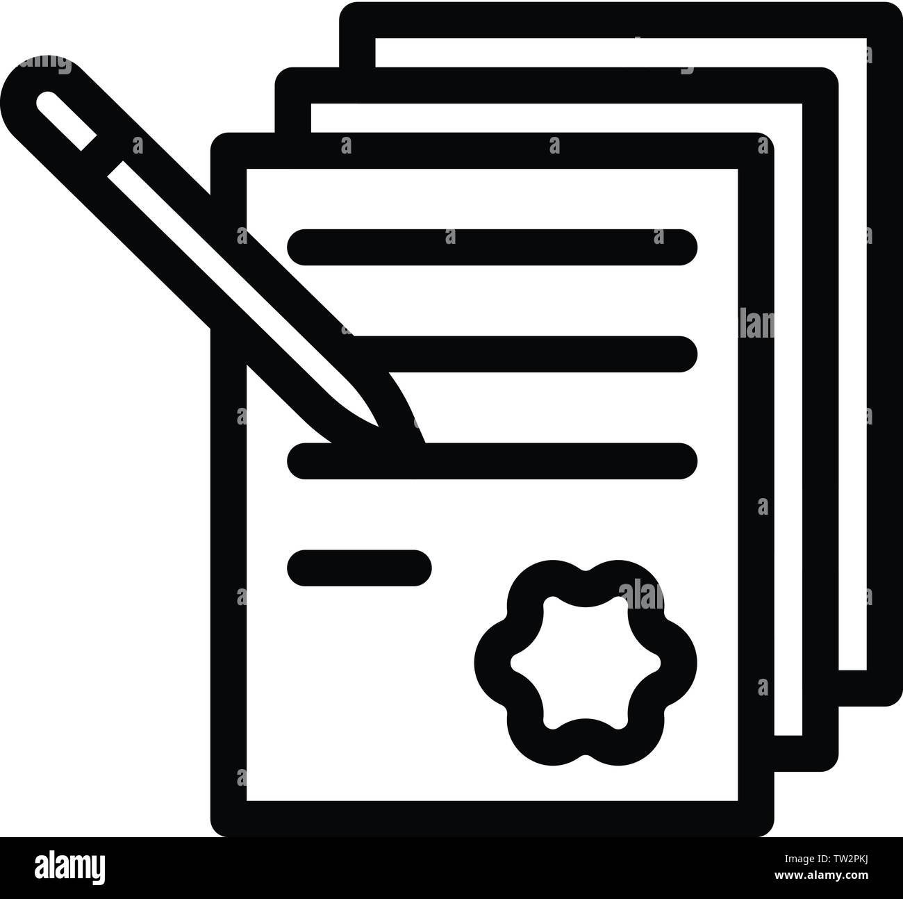 Judge papers icon, outline style Stock Vector