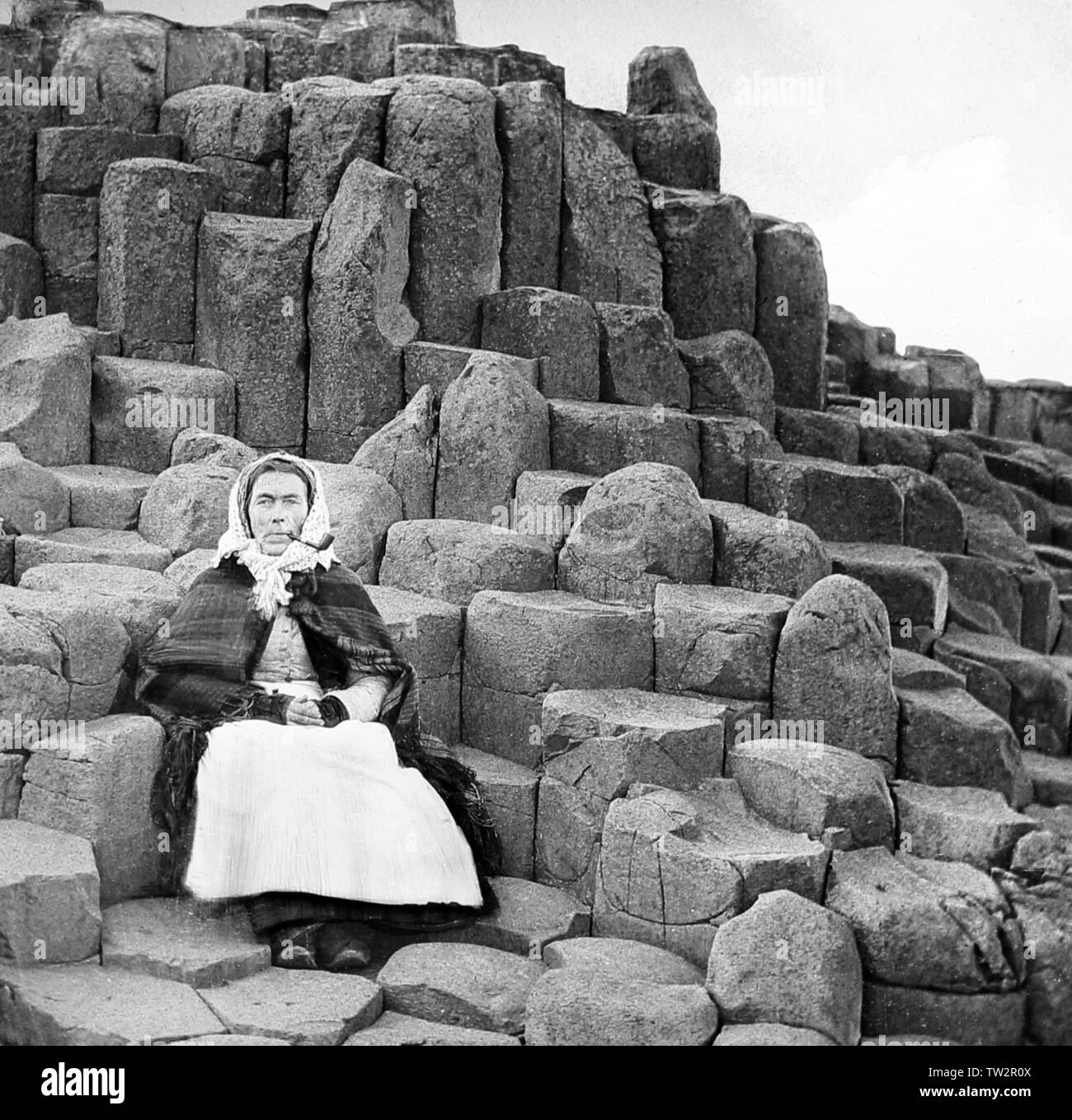 Wishing chair, Giants Causeway, Ireland Stock Photo