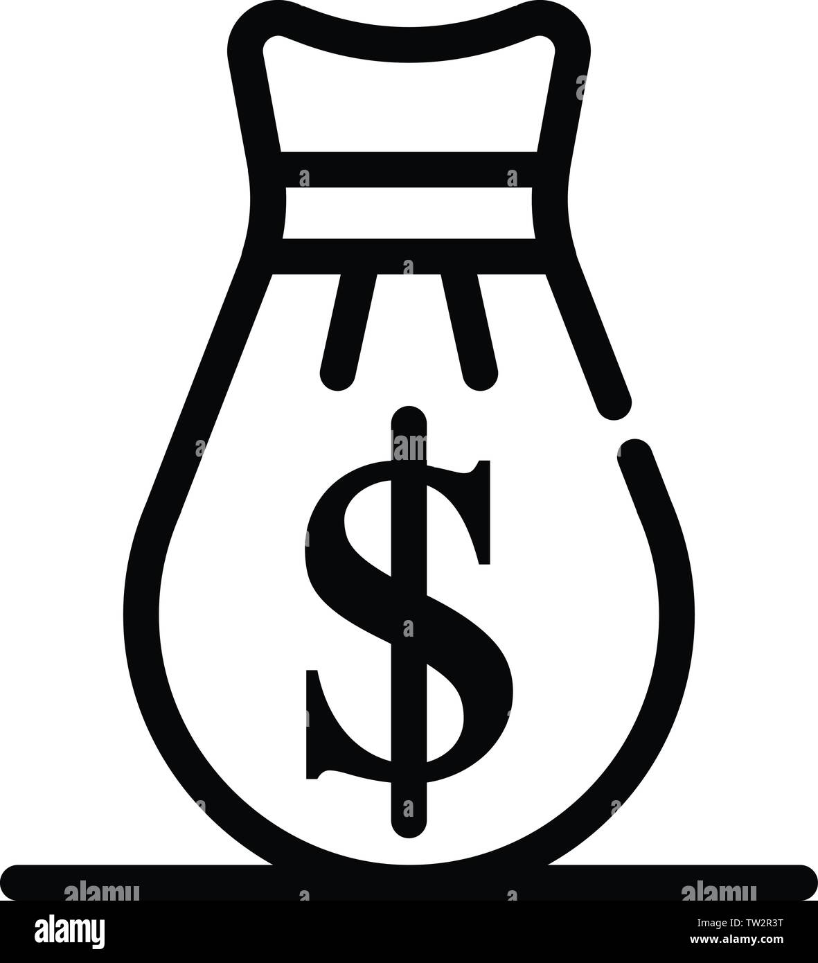 Money bag icon, outline style Stock Vector Image & Art - Alamy